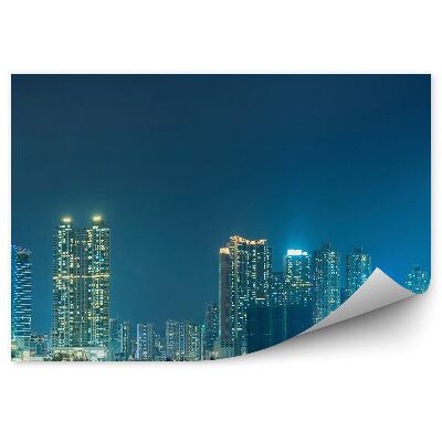Fototapeta Panoráma Hongkong mrakodrapy svetla noc mesiac