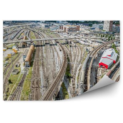 Fototapeta Železničné Trate Mesto Pohľad Z Vtáčej Perspektívy