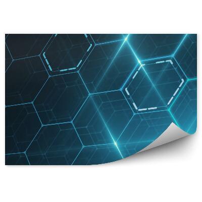 Fototapeta na stenu Perspektívne šesťuholníky tyrkysové