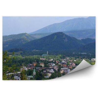 Fototapeta na stenu Pohľad Zakopane domy hory stromy rastliny nebo mraky