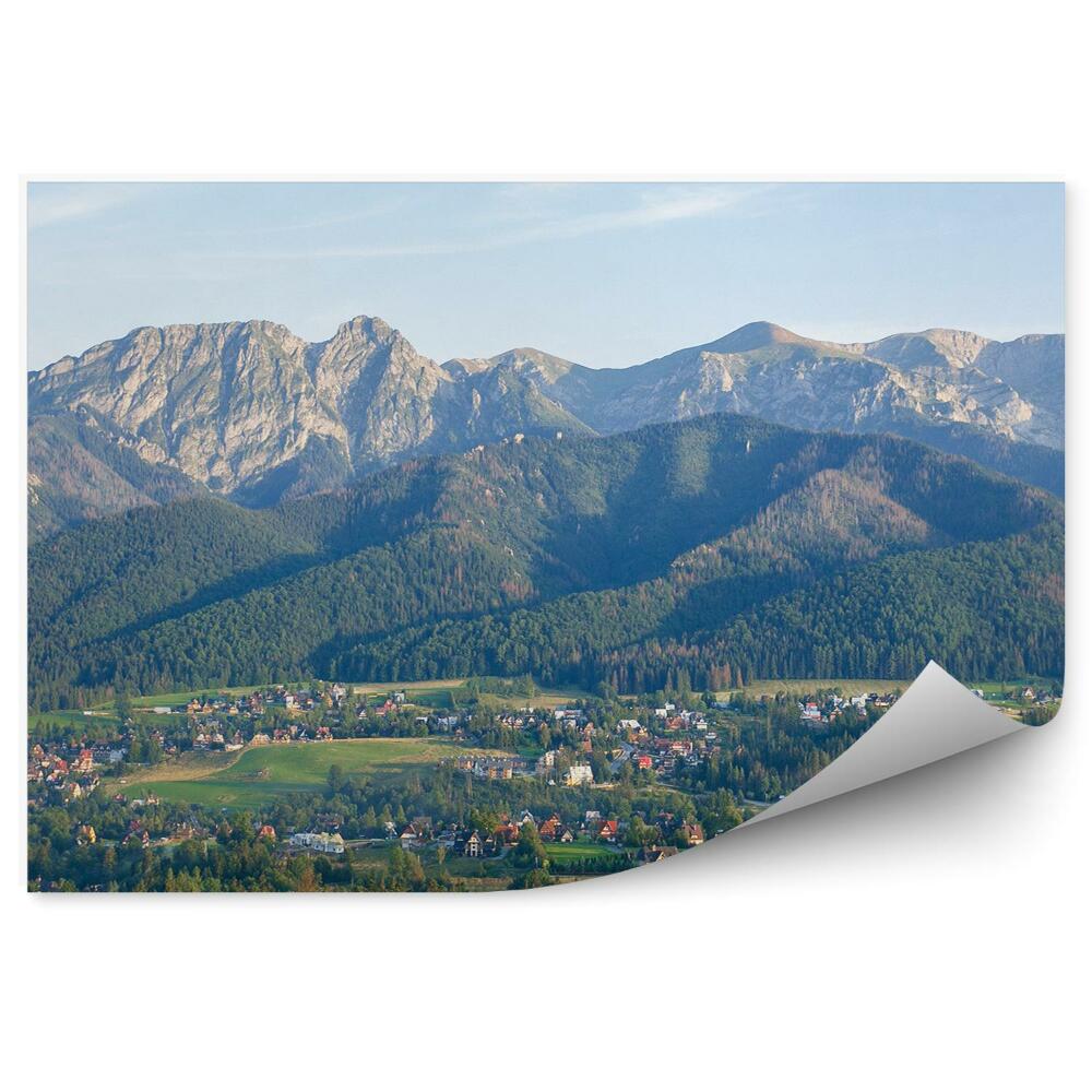 Fototapeta Pohľad tatra hory stromy príroda domy