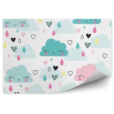 Fototapeta do detskej izby Usmievajúce sa farebné obláčiky