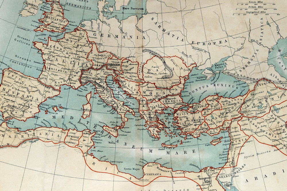 Fototapeta Stará mapa Rímskej ríše 1870