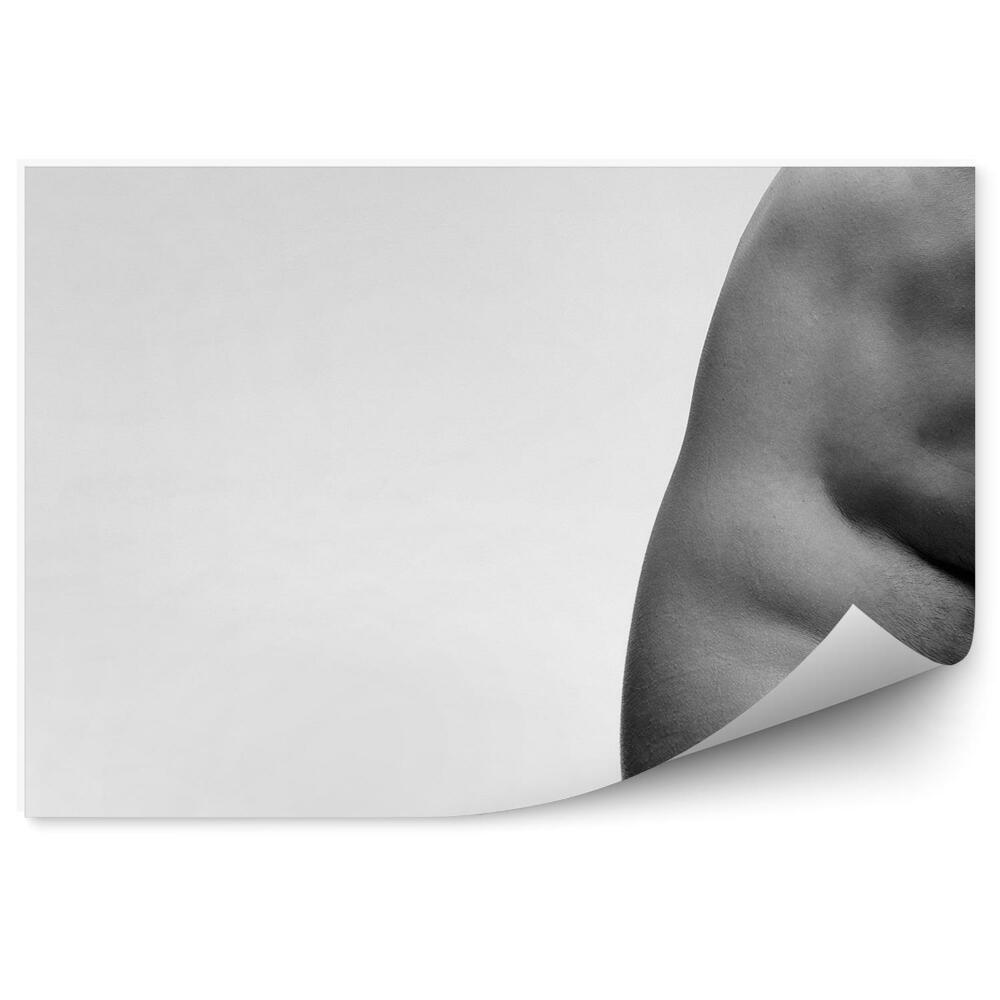 Fototapeta na stenu Mužské Svalnaté Telo Biele Pozadie