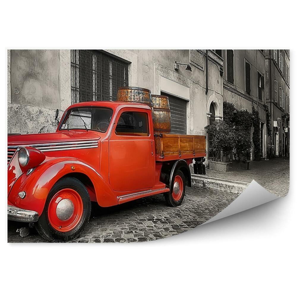 Fototapeta na stenu Starý pickup na pozadí bočnej ulice