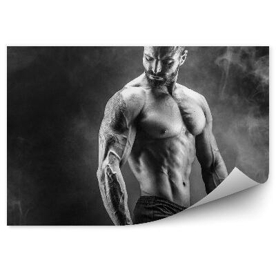 Fototapeta Svalnatý Muž Bez Trička Činky