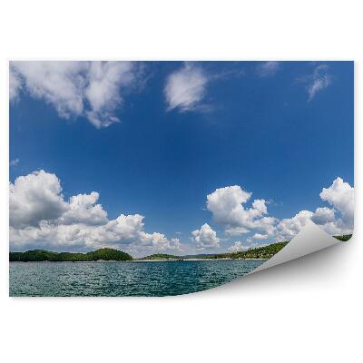 Fototapeta Vodná nádrž stromy zeleň