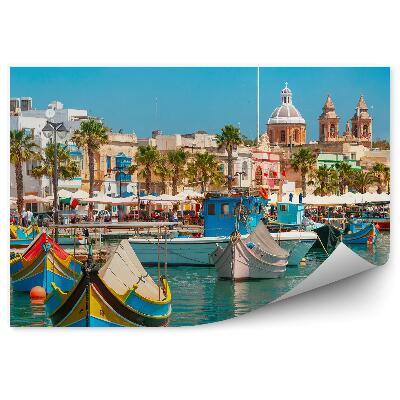 Fototapeta na stenu Farebné Lode Záliv Modrá Voda Mesto