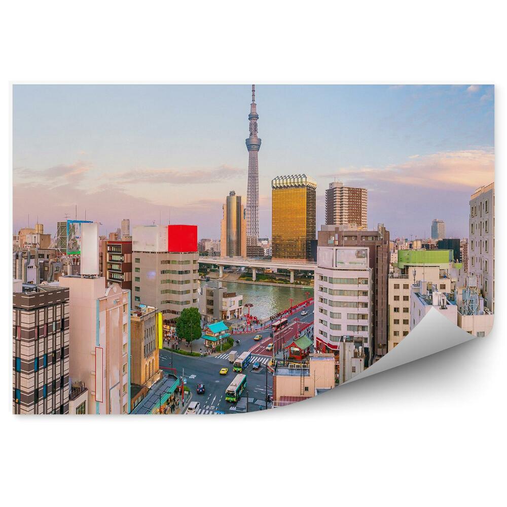 Fototapeta na stenu Mrakodrapy budovy cesta doprava obloha mraky Tokio Japonsko