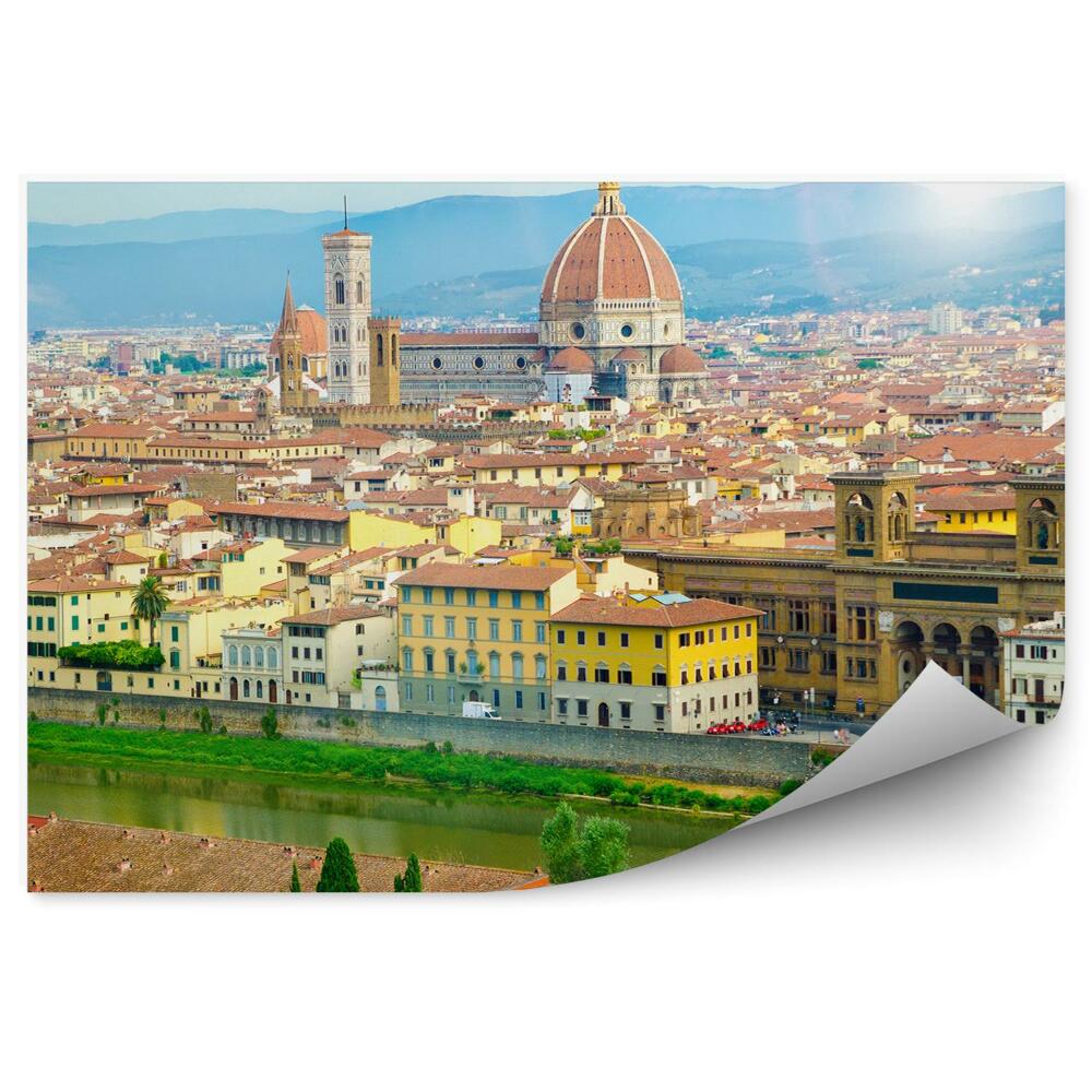 Fototapeta Pohľad z vtáčej perspektívy na florentskú katedrálu Santa Maria del Fiore budovy