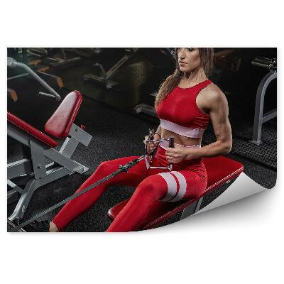 Fototapeta Ženska veslanje telovadba telovadnica