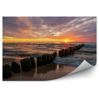 Fototapeta Pobrežie mora vlnolam piesočná pláž