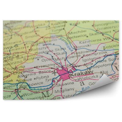Fototapeta Poľsko krakow mapa miest