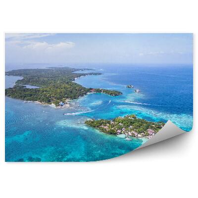 Fototapeta Ostrovy Domy Stromy Oceán Cartagena Columbia Obloha Mraky