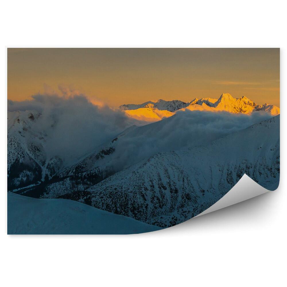 Fototapeta na stenu Tatry zimné snehové hory západ slnka