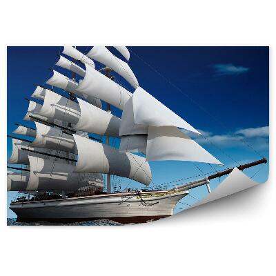 Fototapeta Loď Plachtiaca Biele Plachty Obloha More