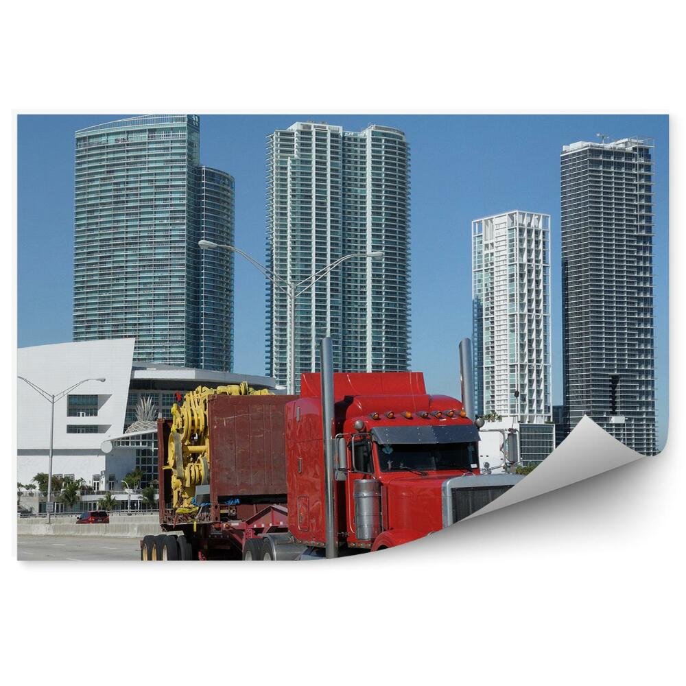 Fototapeta na stenu Americký kamión na pozadí mesta Miami