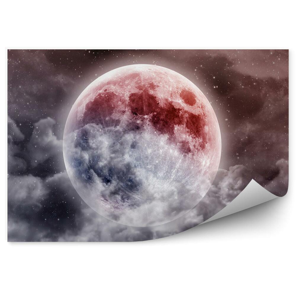 Fototapeta Mesiac V Splne Obloha Mraky Hviezdy