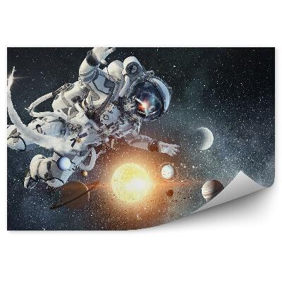 Fototapeta na stenu Astronaut Raketa Planéta Slnko Obloha Hviezdy