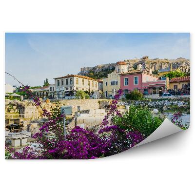 Fototapeta Kvety budovy zrúcaniny Akropola stromy nebo Atény Grécko