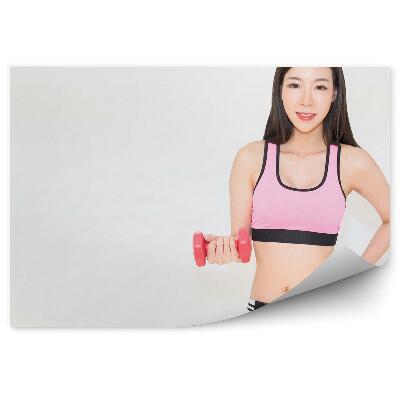 Fototapeta na stenu Dvigovanje uteži asija ženska