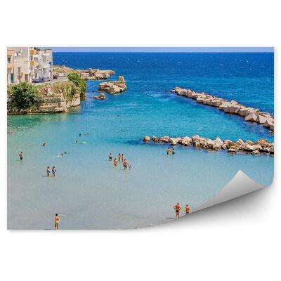 Fototapeta Architektúra Skaly Stromy Ľudia Obloha Mraky Otranto