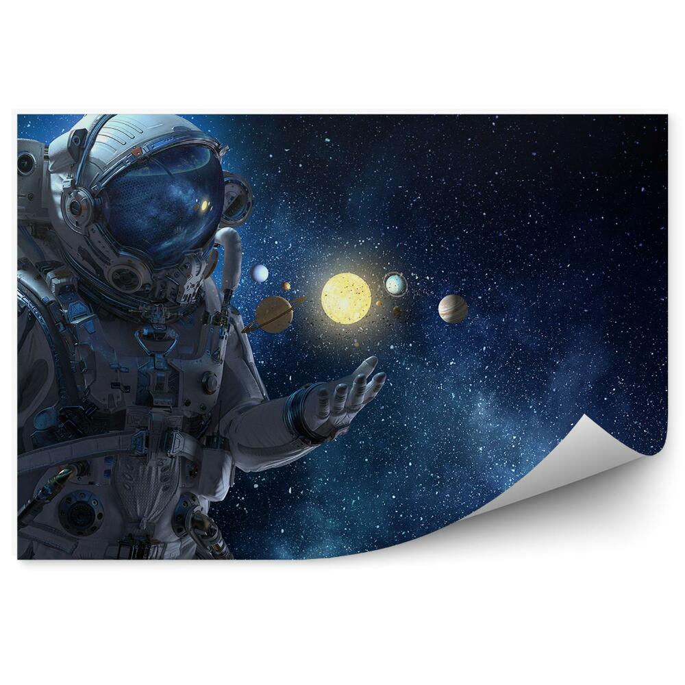Fototapeta Astronaut Planéta Slnko Hviezdy Obloha