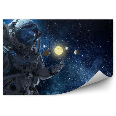 Fototapeta Astronaut Planéta Slnko Hviezdy Obloha