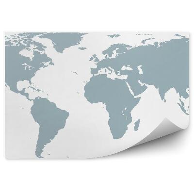 Fototapeta na stenu Mapa sveta sivá na bielom pozadí