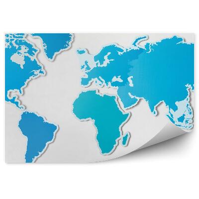 Fototapeta Obrysy kontinentov mapa sveta