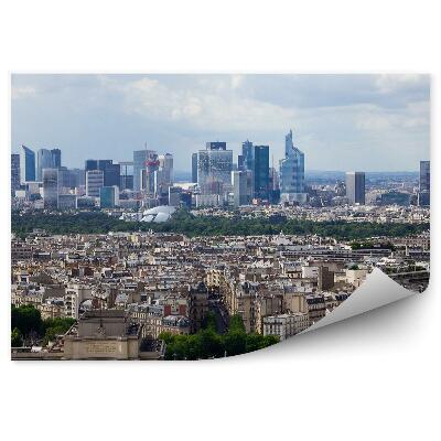 Fototapeta na stenu Panoráma pohľad na mesto budovy ľudia obloha mraky mrakodrapy