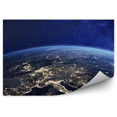 Fototapeta na stenu Planéta Zem Vesmír Hviezdy Svetlá Galaxia Kontinenty