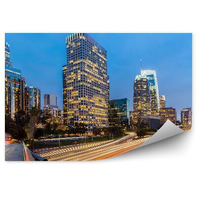 Fototapeta Mrakodrapy Los Angeles semafory diaľnica