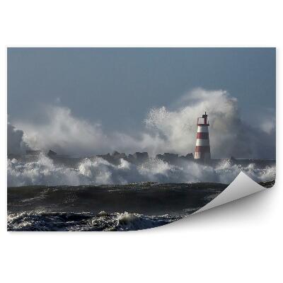 Fototapeta na stenu Spenené vysoké narážajúce vlny