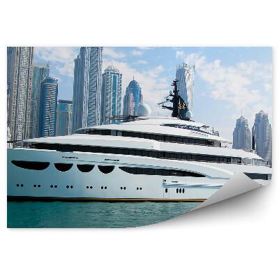 Fototapeta Mrakodrapy jachty oceán obloha mraky Dubaj