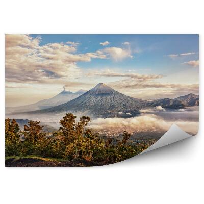 Fototapeta na stenu Pohľad na sopky Fuego z mesta Pacaya v Guatemale