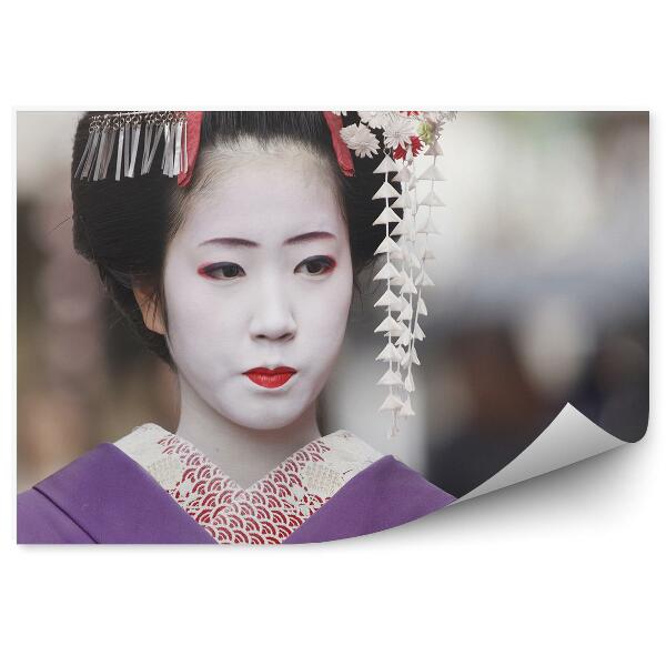 Fototapeta na stenu Japonsko Žena Gejša Oblečenie Kimono Make-Up