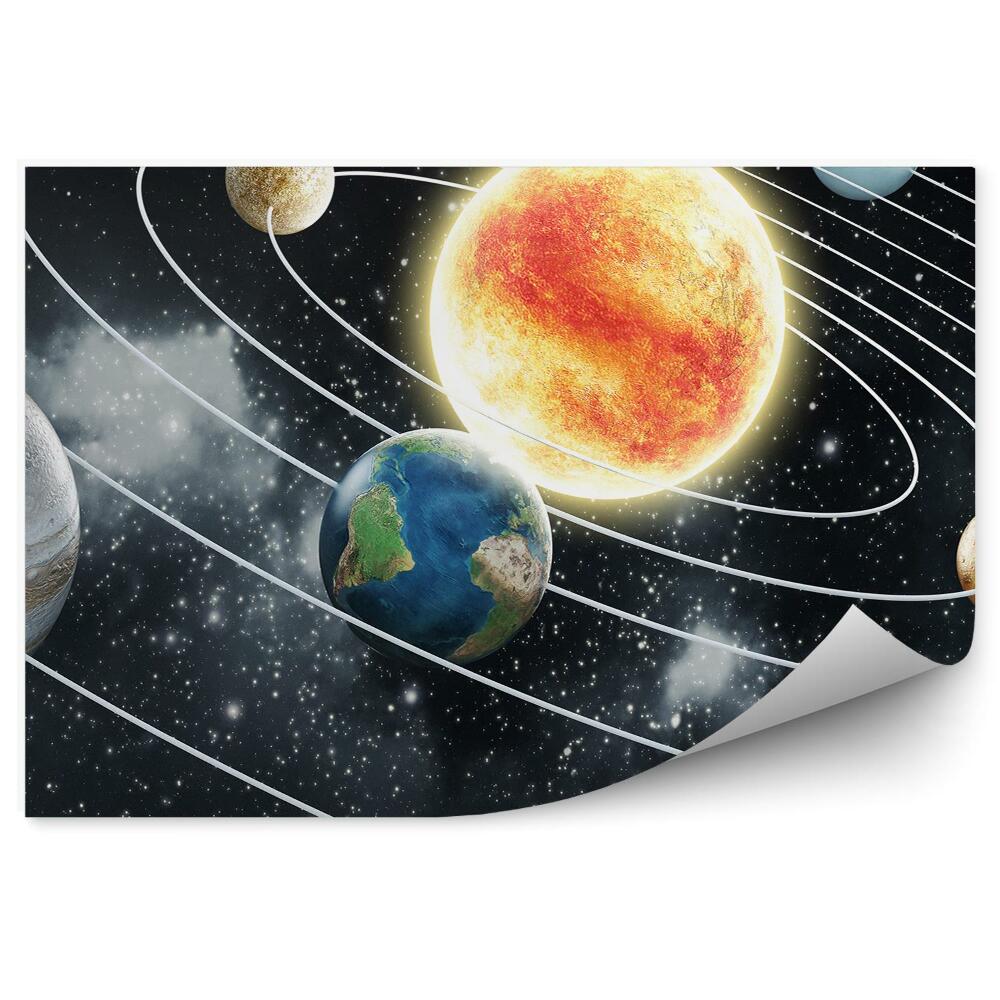 Fototapeta Schéma Slnečnej Sústavy Planéty Slnko Hviezdy Hmloviny Dráhy
