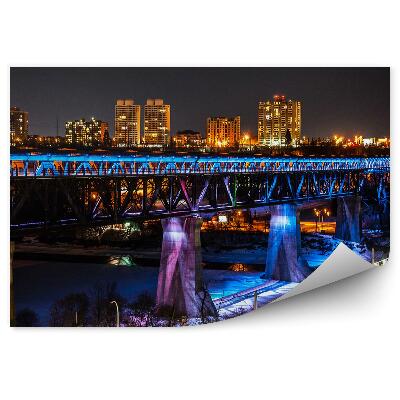 Fototapeta Most edmontonská cesta mrakodrapy stromy noc