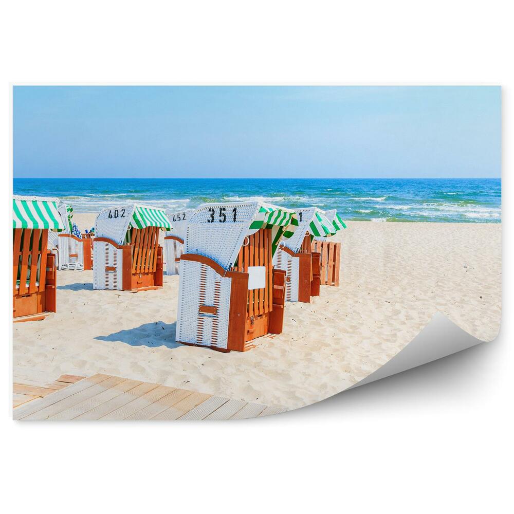 Fototapeta na stenu Pláž Oceán Most Tradičné Prútené Stoličky