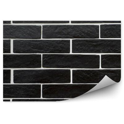 Fototapeta na stenu Čierne tehly s bielou škárovacou hmotou