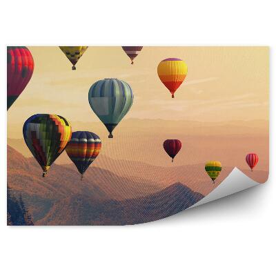 Fototapeta Teplovzdušné Balóny Vysoké Hory Západ Slnka Stromy