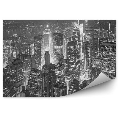 Fototapeta na stenu Čiernobiele mrakodrapy Manhattan New York mraky