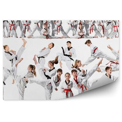 Fototapeta na stenu Kolaž otrok, ki trenirajo karate