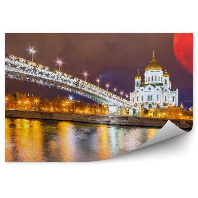 Fototapeta Budovy Mesiac Západ Slnka Obloha