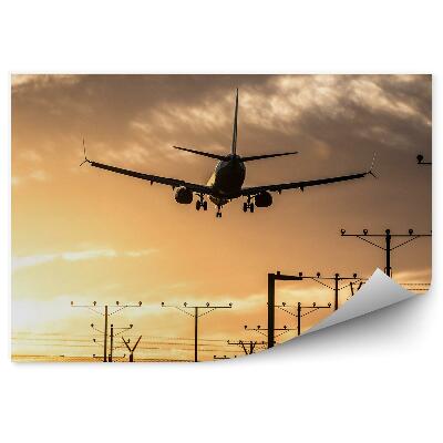 Fototapeta na stenu Lietadlo Pristávajúce Na Dráhe
