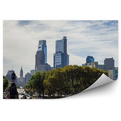 Fototapeta na stenu Architektúra mesta sochy stromy