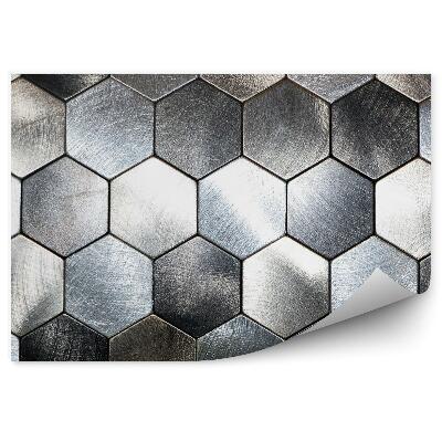 Fototapeta na stenu Šesťuholníky biele modré šesťuholníky 3d