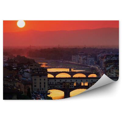 Fototapeta na stenu Pohľad z vtáčej perspektívy západ slnka Florencia