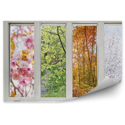 Fototapeta na stenu Štyri ročné obdobia za oknom